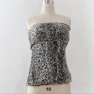Animal print strapless top